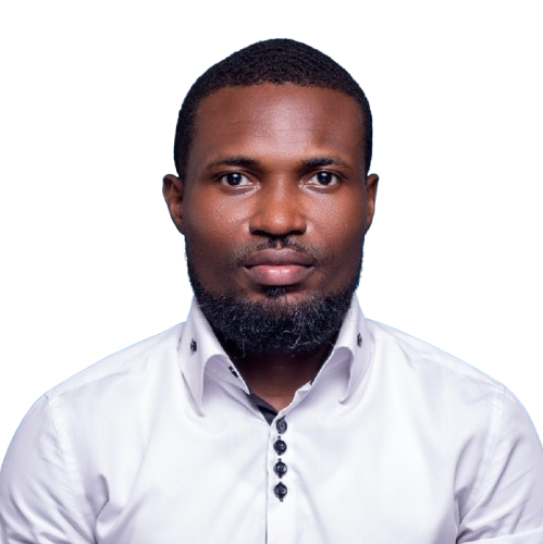Charles Adu Tetteh, photographed against black